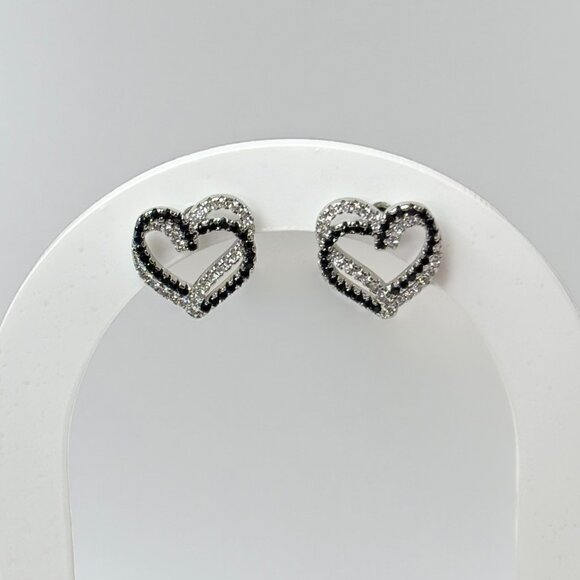 925 Sterling Silver Heart Stud Earring - Picture 1 of 5